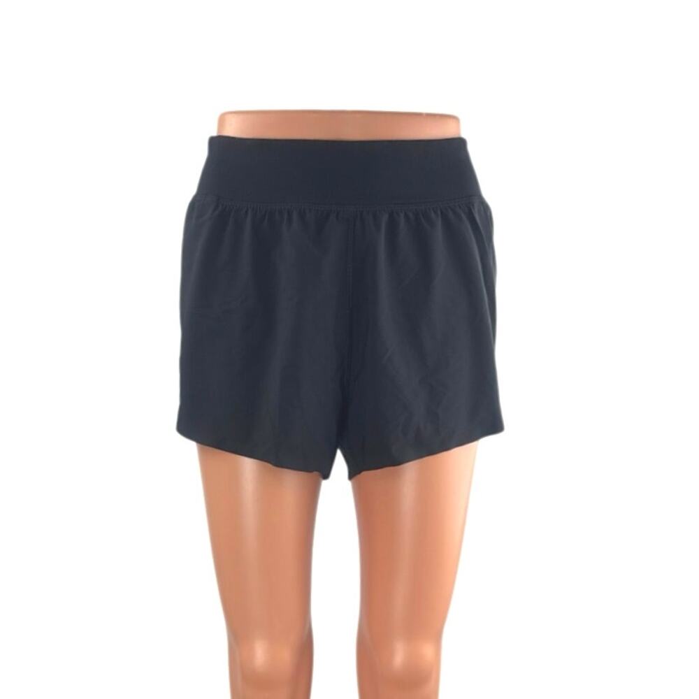 Crzyoga Women's Black High Rise Workout Running Gym Athletic Mini Short Size S